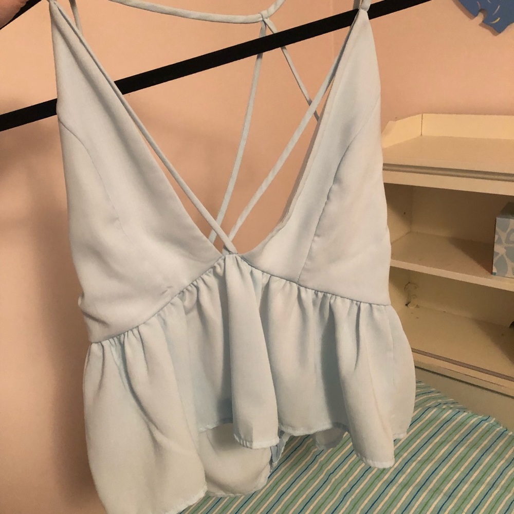 Blue babydoll top